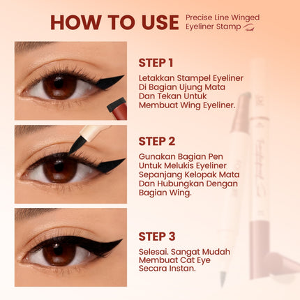 FOCALLURE 2-in-1 Eyeliner Stamp Waterproof Precise Line Winged Black