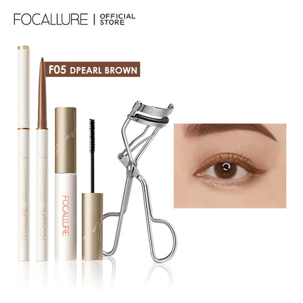 FOCALLURE 3PCS Eye Set Eyeliner Gel Mascara Eyelash Curler