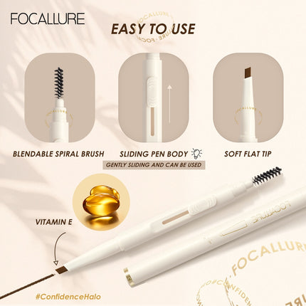 FOCALLURE 4PCS Eye Makeup Set including Liquid Eyeliner Mascara Eyebrow Pencil Eyeliner Gel
