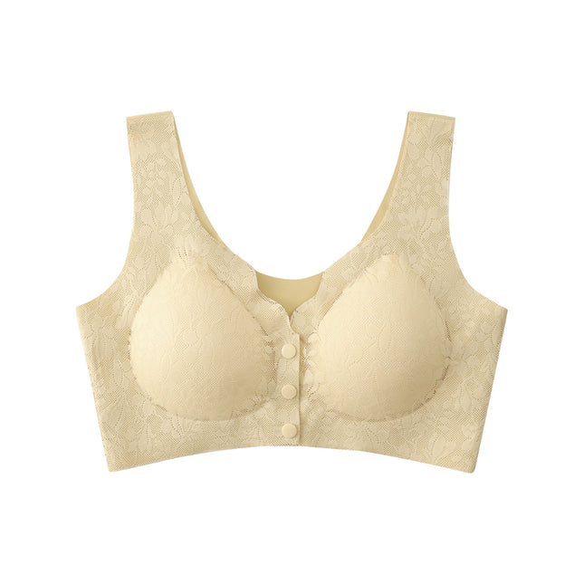GRENEY-L.W.L-Bra Rompi Renda Kancing Depan Pakaian Dalam Push Up Bra Wanita Sport Tanpa Kawat Busa-89697