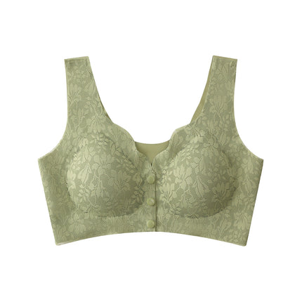 GRENEY-L.W.L-Bra Rompi Renda Kancing Depan Pakaian Dalam Push Up Bra Wanita Sport Tanpa Kawat Busa-89697