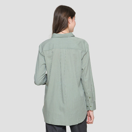Connexion Basic Print Stripe Kemeja Lengan Wanita 122295704