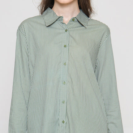 Connexion Basic Print Stripe Kemeja Lengan Wanita 122295704