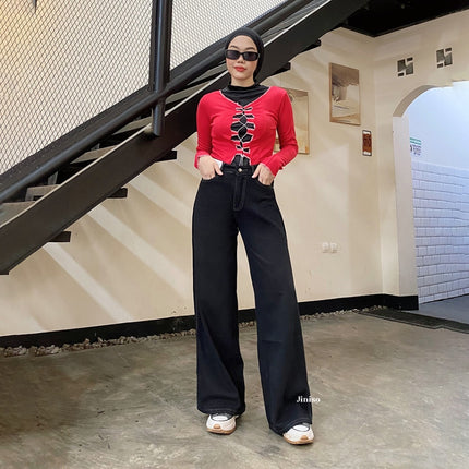 JINISO Celana Jeans Highwaist
