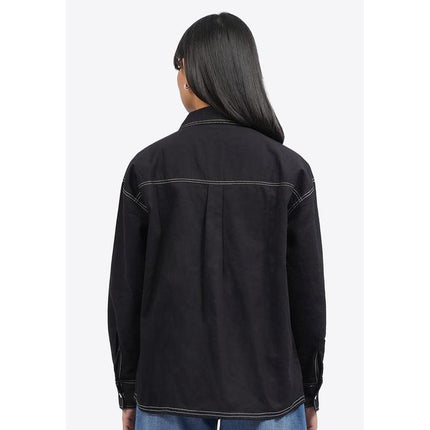 COLORBOX Contrast Stitch Long Sleeve Shirt Black