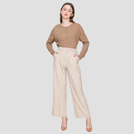St. Yves Cropped Wideleg Melange Trouser Celana Wanita 121958964