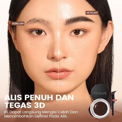 FOCALLURE Eyebrow Cream Gel waterproof Pensil Alis-kosmetik Mata