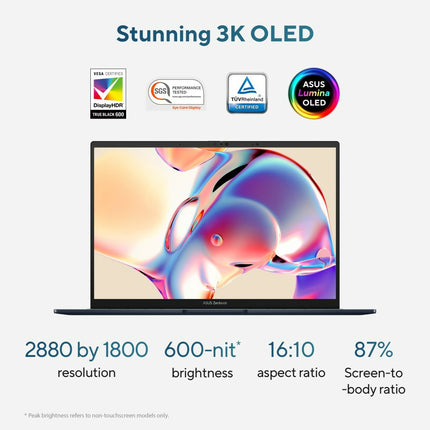 LAPTOP ASUS ZENBOOK 14 OLED UX3405MA-OLEDS512 | ULTRA 5-125H 16/1TB ARC 14" 3K W11+OHS21