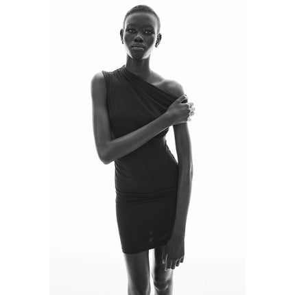 H&M Wanita Gathered one-shoulder dress