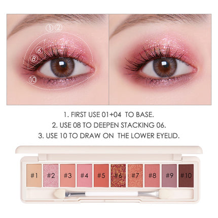 FOCALLURE Glitter Pigment Eyeshadow palette - kosmetik Mata