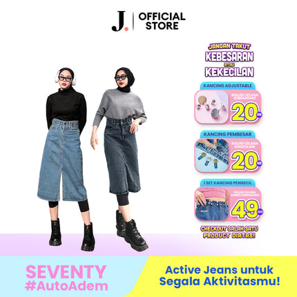 JINISO - Highwaist Rok Slit Jeans Panjang 977 SEVENTY