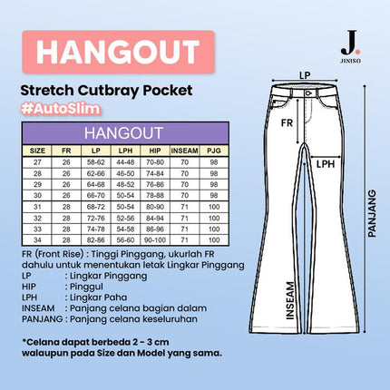 JINISO - Highwaist Stretch Cutbray Pocket Jeans Hangout
