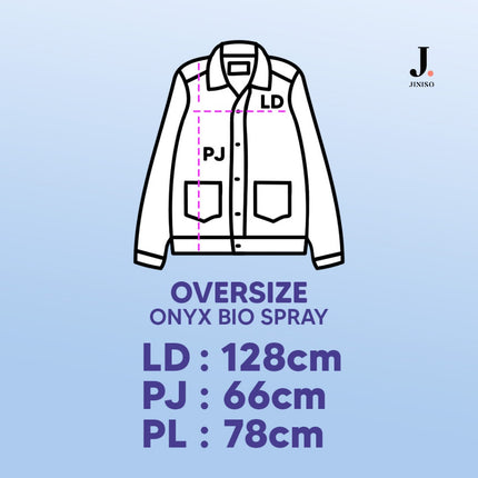 JINISO Jaket Jeans Oversize Onyx Bio Spray