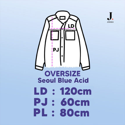 JINISO Jaket Jeans Oversize Seoul Blue Acid