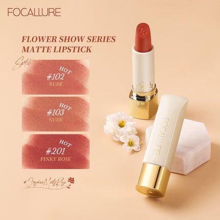 Focallure #JasmineMeetsRose Matte Lipstick-Tahan air kosmetik bibir lipstik