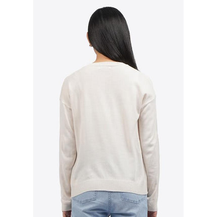 COLORBOX Long Sleeve Berry Sweater Ecru