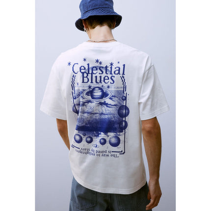 H&M Pria Loose Fit Printed T-Shirt
