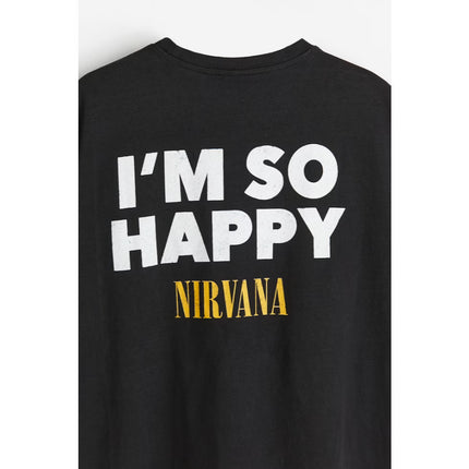 H&M Pria Loose Fit Printed T-shirt