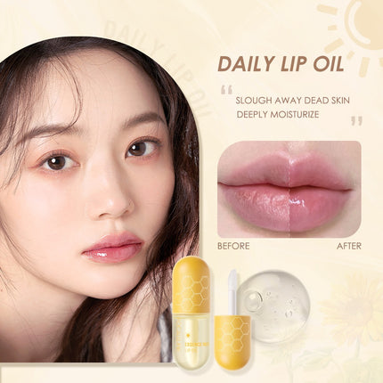 FOCALLURE Moisturizing Lip Gloss Natural Lip Oil 2-buah