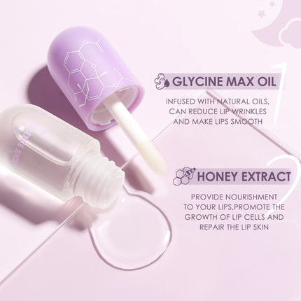FOCALLURE Moisturizing Lip Gloss Natural Lip Oil 2-buah
