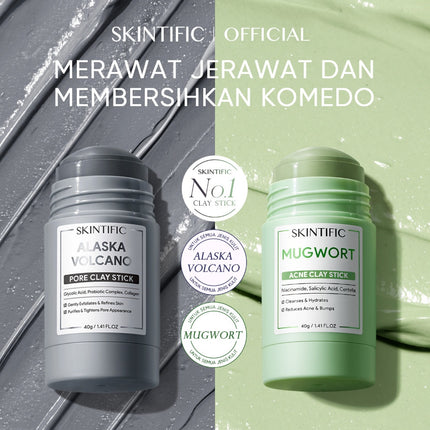 SKINTIFIC - Mugwort Acne Clay Stick + Alaska Clay Stick