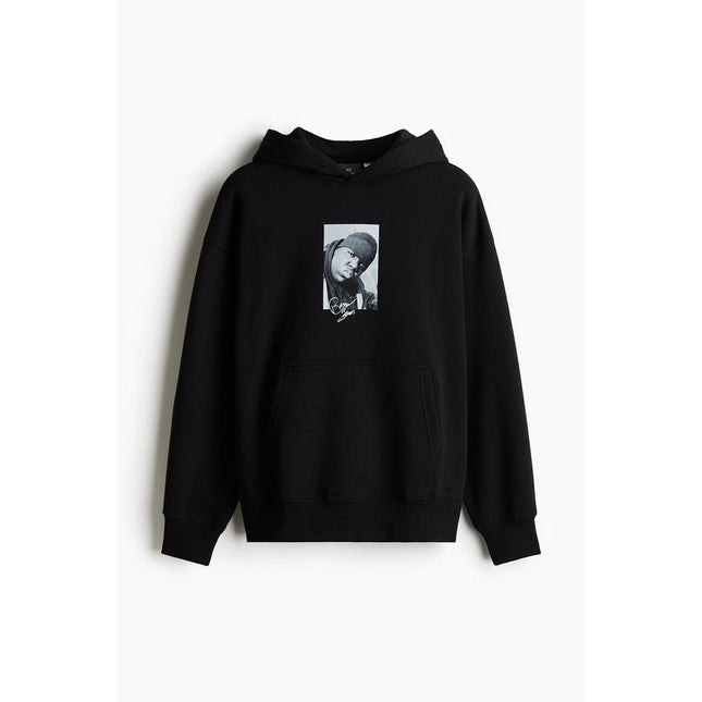 H&M Pria Oversized Fit Printed Hoodie