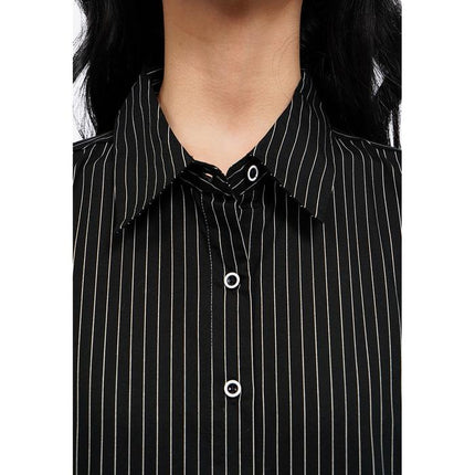COLORBOX Pinstripes Long Sleeve Shirt Black