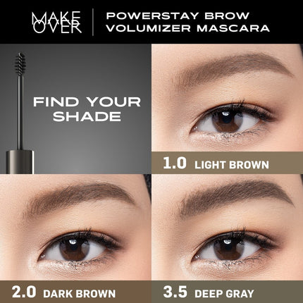 Make Over Powerstay Brow Volumizer Mascara 5 g - Browcara, Eye Brow Mascara, Maskara Alis Waterproof