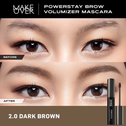 Make Over Powerstay Brow Volumizer Mascara 5 g - Browcara, Eye Brow Mascara, Maskara Alis Waterproof