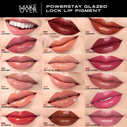 MAKE OVER Powerstay Glazed Lock Lip Pigment - NIKI Glazed Plump Gloss Next Level Lip Cream Transferproof Pigmented Tahan Lama 24 Jam Ringan Tidak Lengket di Bibir Lipstick Lipcream long lasting time less stain with euphoria