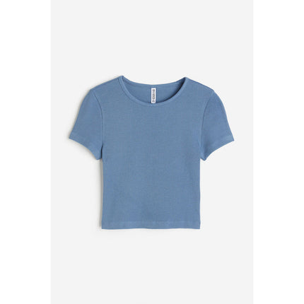 H&M Wanita Ribbed cropped top