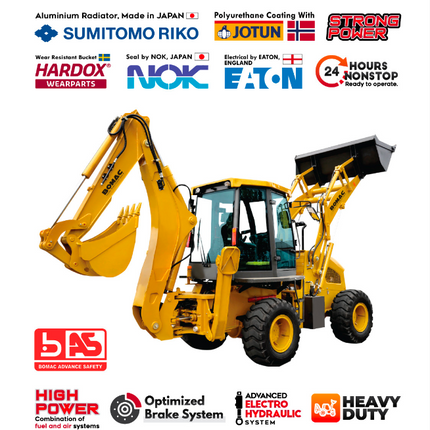 BOMAC Heavy Duty Backhoe Loader • Model : BBL30-25L