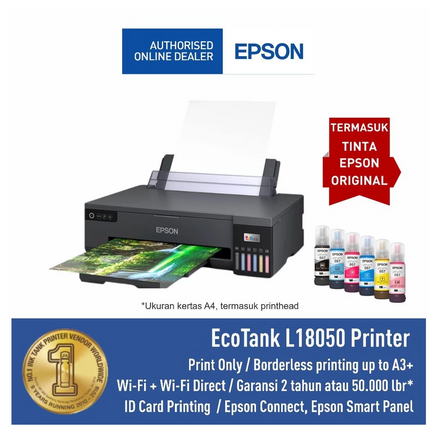 EPSON Printer L18050 L-18050 L 18050 Wifi Foto ID Card A3 / A3+ pengganti L1800 Ink Tank Wireless