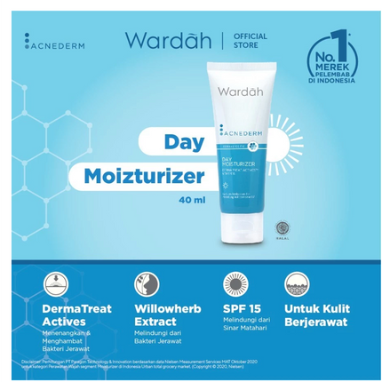 Wardah Acnederm Paket Lengkap Full Regime (Acne Spot Gel, Night Moisturizer, Toner, Day Moisturizer, Foaming Cleanser)