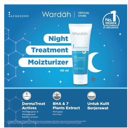 Wardah Acnederm Paket Lengkap Full Regime (Acne Spot Gel, Night Moisturizer, Toner, Day Moisturizer, Foaming Cleanser)