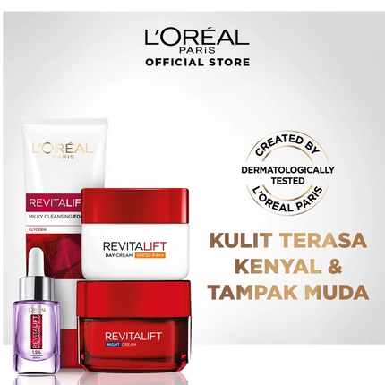 L'Oreal Paris Youthful Radiant Set – Facial Foam, Day & Night Cream and Serum Glowing