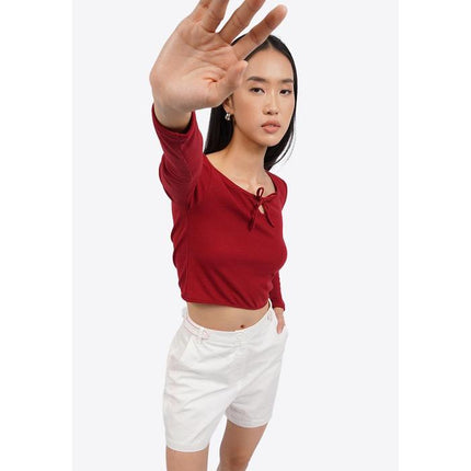 COLORBOX Short Pants with Button Details on Waist Off White
