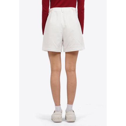 COLORBOX Short Pants with Button Details on Waist Off White