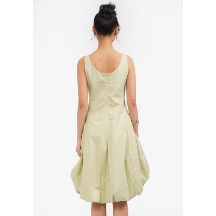 COLORBOX Sleeveless Balloon Midi Dress Sage