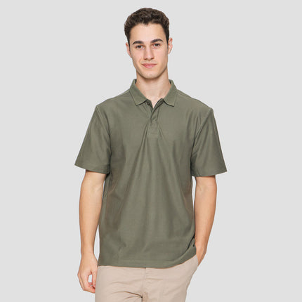 Cole Solid Twill Knit Hidden Plakat Kaos Polo Pria 121847271