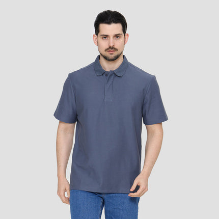 Cole Solid Twill Knit Hidden Plakat Kaos Polo Pria 121847271