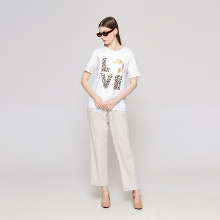 ZES T-Shirt Regular Tee Love Animal Print Foil CRLVT007 121836943
