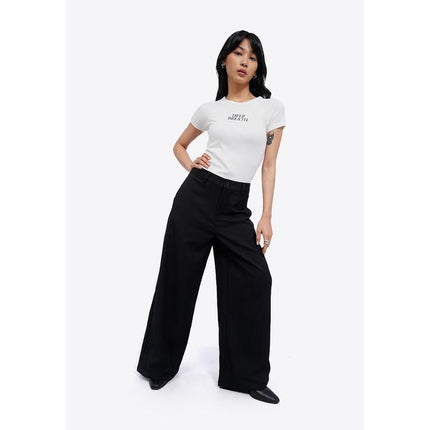 COLORBOX Textured Wide Leg Pants Black