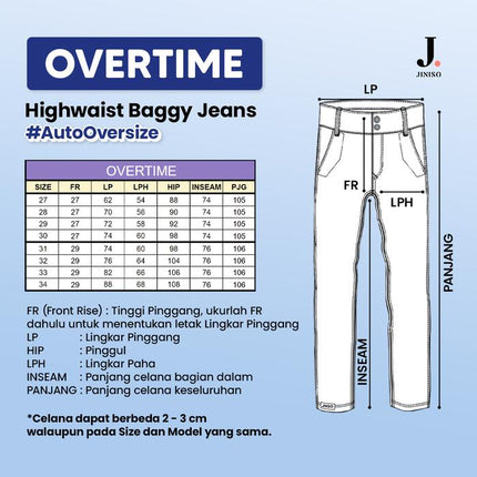 JINISO - Ultra Highwaist Baggy Loose Overtime Jeans