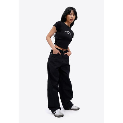 COLORBOX Wide Leg Denim Pants Black
