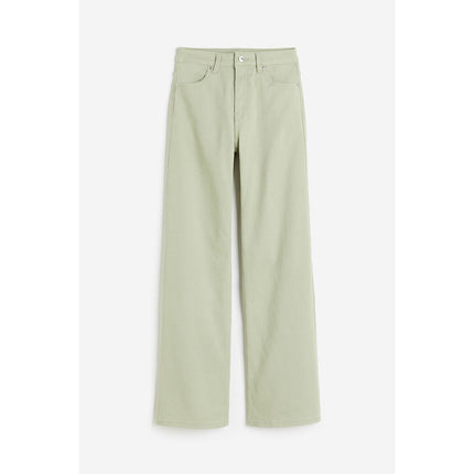H&M Wanita Wide twill trousers 1107360_02